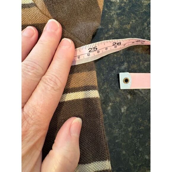 GAP Men's 2XL Brown Striped Short Sleeve Polo Shirt Casual - Picture 8 of 9